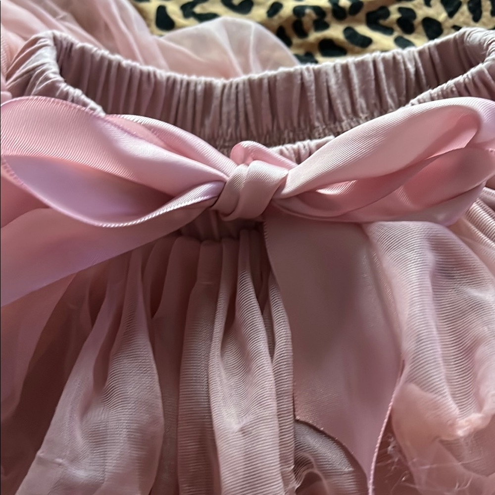 B31 Small Shop Pink Ruffled Tutu Skirt with Bow - Picture 2 of 5